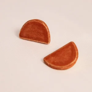 Brinco Meia-lua Inteira Laranja Intenso