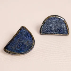 Brinco Meia-lua Inteira Safira