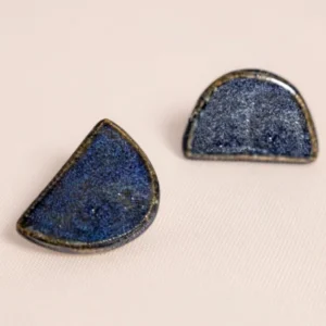 Brinco Meia-lua Inteira Safira